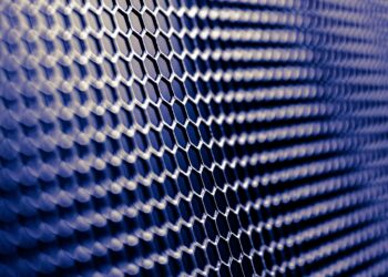 close up of stainless steel mesh