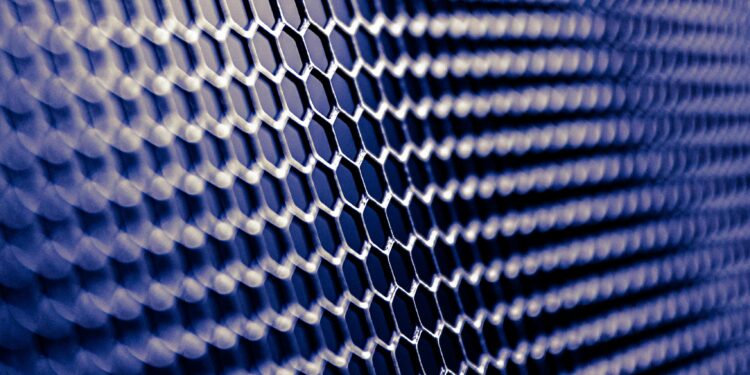 close up of stainless steel mesh